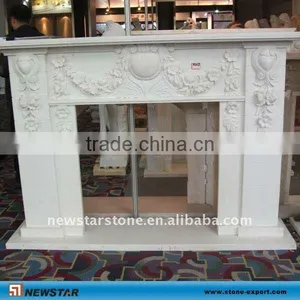 White Marble Sculpture Fireplace thumbnail-1