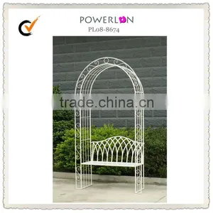 Ornate White Metal Wire Garden Arch thumbnail-2