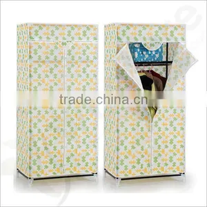 Double Canvas Effect Wardrobe Clothes Rail Storage in Beige New Robust Model by Designer thumbnail-1