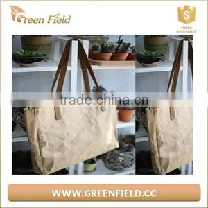 Eco Friendly Natural Washable Kraft Paper Handle Shopping Bag thumbnail-4