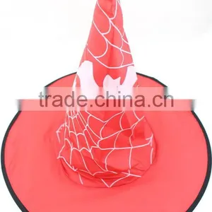 Halloween Party Red Witch Hat With Flower and Feather thumbnail-2