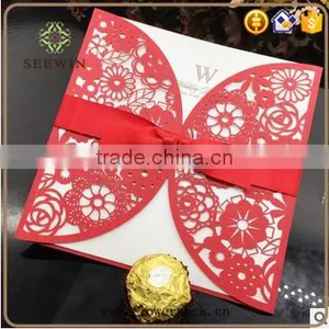 Hollow Iridescent Paper Wedding Invitation Card thumbnail-3