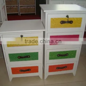 Wooden Cabinet With 3drawers/colorful Wooden Storage Cabinet/wooden Chest thumbnail-2
