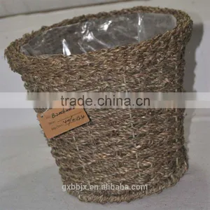 Handmade Natual Woven Seagrass Flower Pot thumbnail-1
