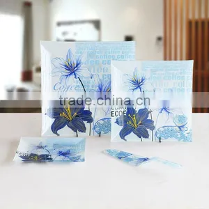 3pcs Glass Plate Set With Server, Square Pan With Decal, G321087 thumbnail-1