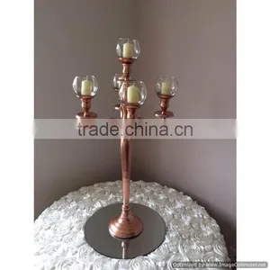 Copper Plated Glass Votive Candelabra thumbnail-1