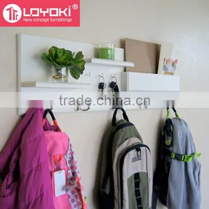 Entryway Organizer With Mail Storage Key Hooks and Coat Rack Entryway Organizer Multifunction Wall Shelf thumbnail-1