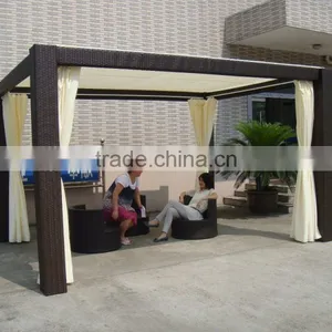 High Quality Waterproof Outdoor Garden Rattan Pavilion Gazebo thumbnail-2