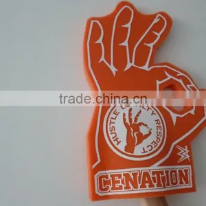 Orange OKAY Shape Design Sponge Foam Hand Gloves thumbnail-1