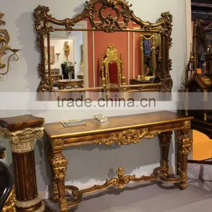 Reproduction Furniture Living Room Console Table and Mirror Set thumbnail-1