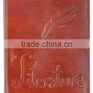 Handmade Vintage Embossed Feather Leather Notebook thumbnail-1