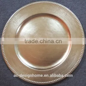 GOLD FOIL PP PLASTIC CHARGER PLATE thumbnail-1