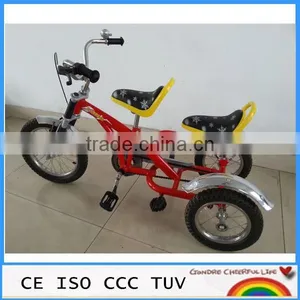 Rubber Wheels 2 Seats Children Tricycle in China thumbnail-1