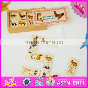 2016 Top Fashion Educational Kids Wooden Domino Set WJ278287 thumbnail-1