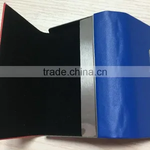 Double Sides pu Leather&Metal Personalized Leather Business Card Holder Portable Business Card Holder thumbnail-4