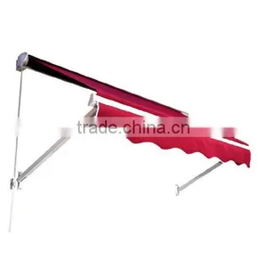 6Feet x 2Feet Patio Manual Retractable Red Sun Shade Awning thumbnail-3