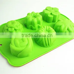11031 Six Flower Shaped Promotional Gift Silicone Cake Mold thumbnail-1