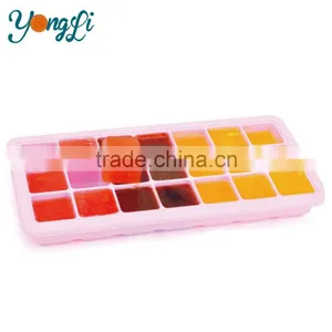 Wholesale Fresh Baby Ice Food Tray With Lid 21 Silicone Ice Cube thumbnail-6
