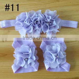 Fabric Flower Headband for Kids Hair Accessories, Foot Flower Band for Baby Girl thumbnail-3