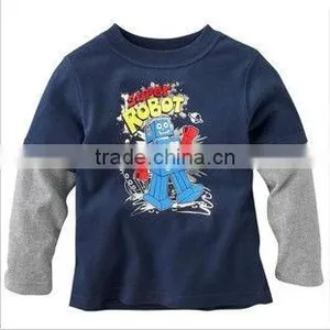 100% Cotton Casual Kintted Long Sleeve Boys Top Blue thumbnail-1