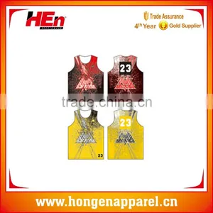 Hongen Apparel Design Your Own Sublimated Basketball Jerseys Uniform thumbnail-1