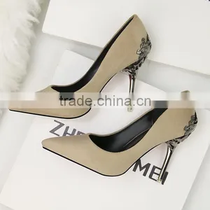 HFR-JS14034 Spanish Leather Women Stylish High Heel Shoes thumbnail-2