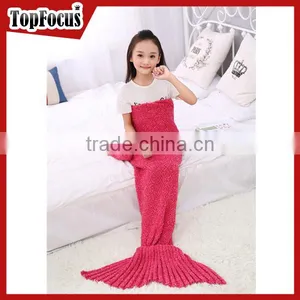 Bulk Wholesale Hotsale Acrylic Children Blankets Mermaid Tail Blanket thumbnail-1