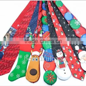Mens Silk Printed Novalty Vivid Christmas Neck Ties thumbnail-1