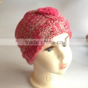 Computer Machine and Hand Made Red Lovely Girl's Fashion Cute Children Knitted Hats Factory thumbnail-5