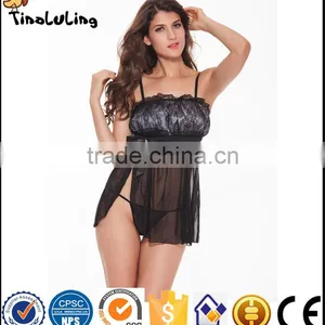 2017 Hot Sale Sexy Transparent Lingerie Lady Sexy Nightweat Lace Teddy for Woman thumbnail-1