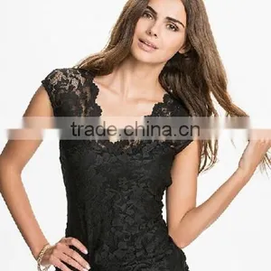 Women Custom Print Lace t Shirt Extend t Shirt thumbnail-1