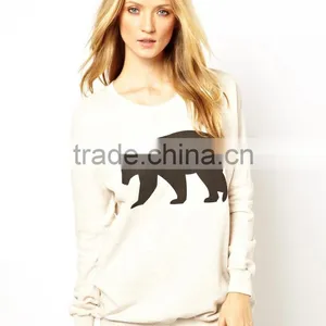 Wholesale Fashion Long Sleeve Jersey Sweater With Bear Print thumbnail-1