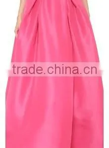 2016 Newest Skirt Fashion Flared Ladies Maxi Skirt Pink Pleated Ladies'long OEM thumbnail-1