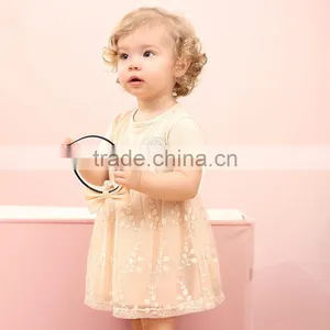 Wholesale 100% Natural Cotton Baby Girls Princess Dress Short Sleeves Summer Casual Style thumbnail-5