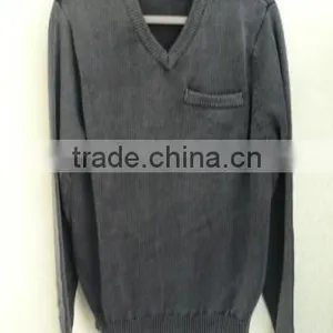 The V Neck Button Dark Grey Pullover Casual Men Knitted Sweater Men (Maco Johnston) thumbnail-1