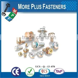 Made in Taiwan SEMS Screw Button Hex Countersunk Pan Socket Cap Head Six Lobe Phil Pozi Slot Combi Recess Machine Trilobular thumbnail-2