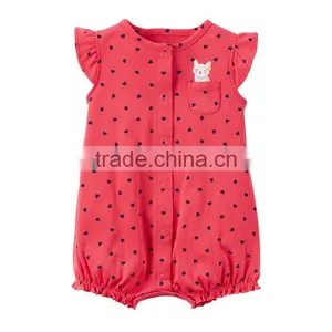 Summer Short Sleeves Cartoon Cotton Newborn Baby Girls Boys Jumpsuits thumbnail-5