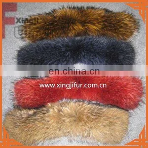 Top Quality Real Dyed Raccoon Fur Collar thumbnail-1