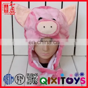 Cartoon Baby Plush Earmuff Toys,soft Plush Pink Pig Hat thumbnail-1
