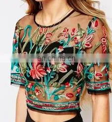 2017 Popular Fashion Embroidery Flower Dress Making Lace Fabric HX-014 thumbnail-5