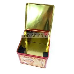 FDA Food Grade Custom Design Biscuit Tin; Crackers Square Metal Tin Boxes With Door thumbnail-2