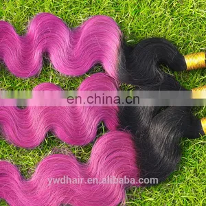 8A Ombre Brazilian Hair Body Wave Two Tone Color Purple Hair Extensions Body Wave Paypal Accept 3 Bundles Free Shipping thumbnail-3