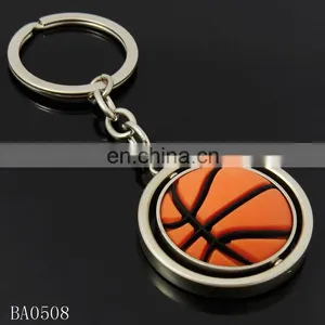 Custom Fancy Metal Basketball Shape Keychain With Epoxy Logo thumbnail-5