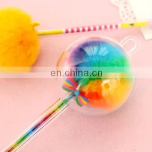 Rainbow Pom Pom Pen Fur Gel Ink Pen thumbnail-1