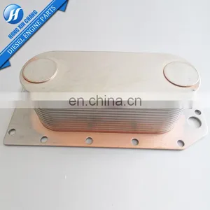 Heavy Duty Truck 6L 6CT Diesel Engine Spare Parts Aluminum Oil Cooler Core 3966365 thumbnail-1