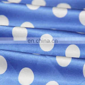 High Quality 50d*75d Polka Dot Printed Stretch Satin Fabric for Dress thumbnail-1