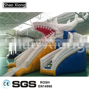 Kids Water Park Equipment Inflatable Swimming Pool Shark Water Slides thumbnail-5