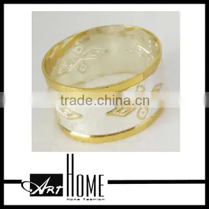2014 Fashion Diamond Gold and White Napkin Rings for Table Decoration thumbnail-1