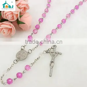 Hot Sale Catholic Plastic Rosary Bead Necklace thumbnail-3