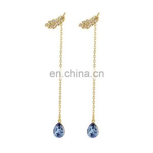 Jewelry Huggies Acrylic Earrings Court Simple Eardrop Chain Tassel Earring for Women thumbnail-1